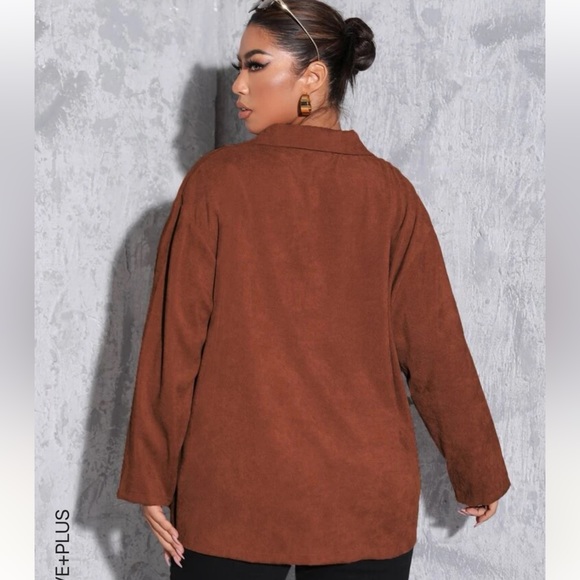 Burnt Orange Oversized Shacket - Picture 2 of 3